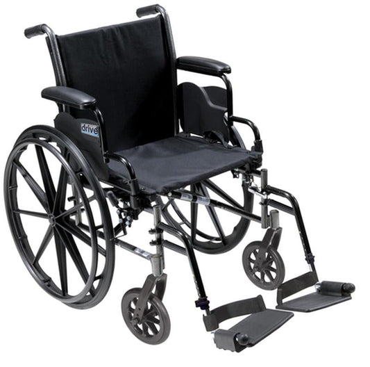 Cruiser III Light Weight Wheelchair with Flip Back Removable Arms, Desk Arms, Swing away Footrests, 18" Seat - 1 Each