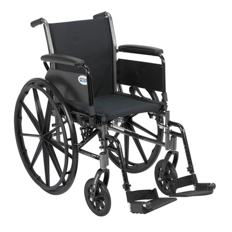Cruiser III Light Weight Wheelchair with Flip Back Removable Arms, Full Arms, Swing away Footrests, 20" Seat - 1 Each