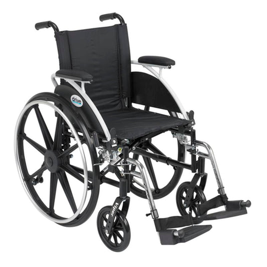 Viper Wheelchair with Flip Back Removable Arms, Desk Arms, Swing away Footrests, 14" Seat - 1 Each