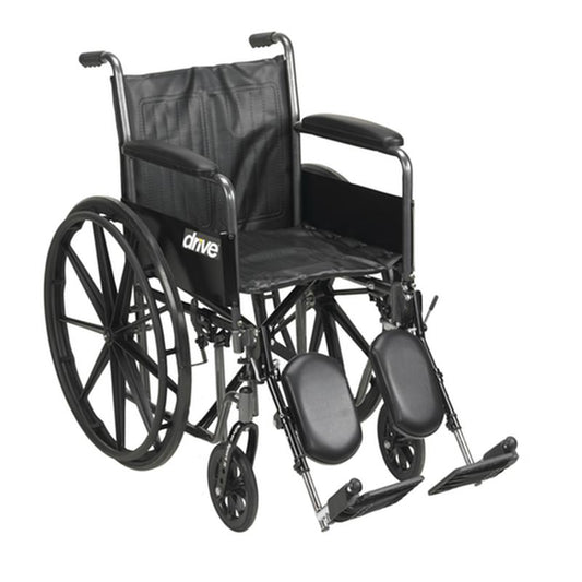 Silver Sport 2 Wheelchair, Detachable Full Arms, Elevating Leg Rests, 16" Seat - 1 Each