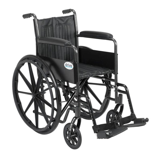 Silver Sport 2 Wheelchair, Non Removable Fixed Arms, Swing away Footrests, 18" Seat - 1 Each