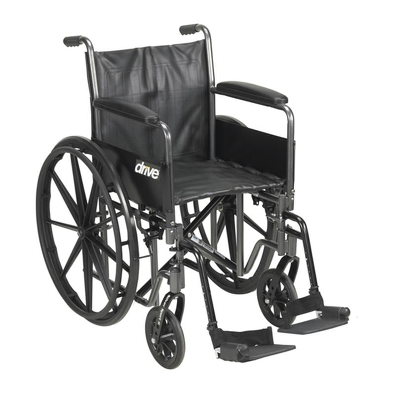 Silver Sport 2 Wheelchair, Detachable Full Arms, Swing away Footrests, 20" Seat - 1 Each