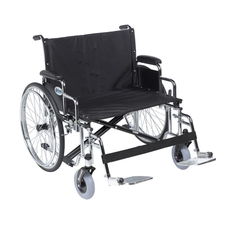 Sentra EC Heavy Duty Extra Wide Wheelchair, Detachable Desk Arms, Swing away Footrests, 26" Seat - 1 Each