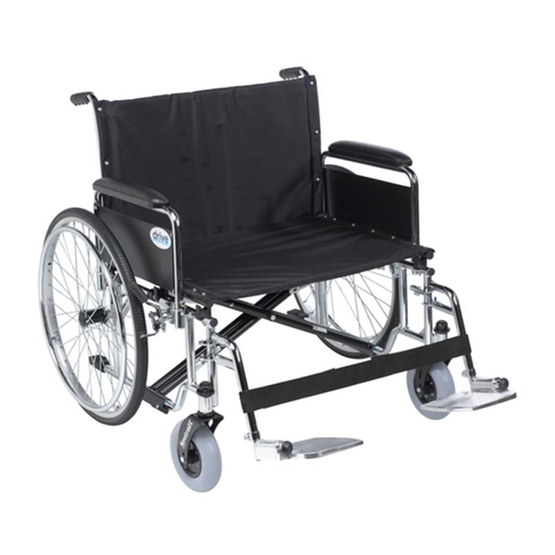 Sentra EC Heavy Duty Extra Wide Wheelchair, Detachable Full Arms, Swing away Footrests, 26" Seat - 1 Each