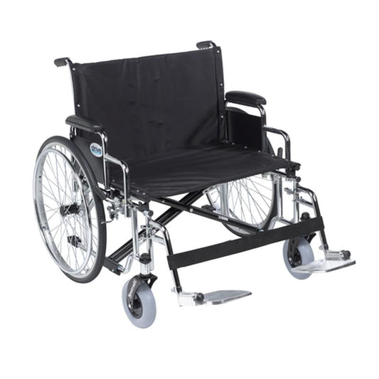 Sentra EC Heavy Duty Extra Wide Wheelchair, Detachable Desk Arms, Swing away Footrests, 30" Seat - 1 Each