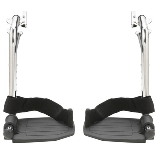 Chrome Swing Away Footrests with Aluminum Footplates - 1 Pair