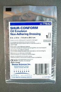 BX/24 SHUR-CONFORM OIL EMULSION NON-ADHERING DRESSING, 3IN X 8IN