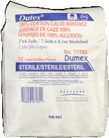 (CS/8) PK/12 DUTEX 100% COTTON 2 PLY CONFORMING BANDAGE 3IN x 4.1YDS