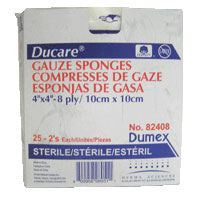 BX/50PK (2/PK) DUCARE WOVEN GAUZE SPONGE 2IN x 2IN, 8PLY, STERILE