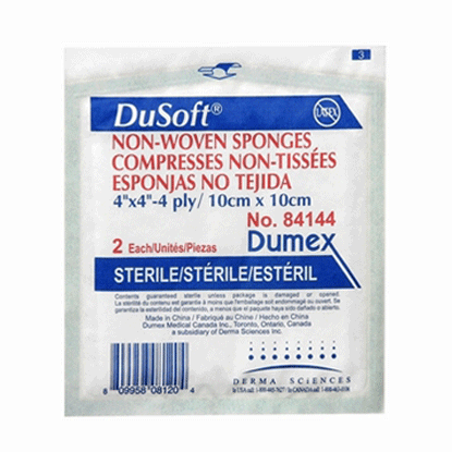 BX/25 (2/PK) DUSOFT NON-WOVEN SPONGE 4IN X 3IN, 4PLY, STERILE