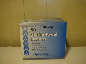 BX/50 DYNAREX Disposable Towel Drape - Sterile.
