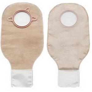 New Image Two-Piece Drainable Pouch, Flange 4" (102mm) Ultra-Clear 12" (30cm) - Box of 10