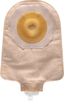 Premier One-Piece Urostomy Pouch, Pre-Cut Stoma Opening 1-1/2" (38mm), Beige 9" (23cm) - Box of 5