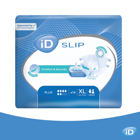 CS/4 (14/PKG) ID SLIP PLUS X- LARGE, (47"-67"), 3200ML ABSORBENCY.