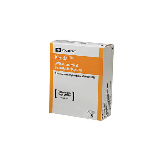 BX/10  AMD ANTIMICROBIAL BORDER FOAM DRESSING, 3.5IN X 3.5IN