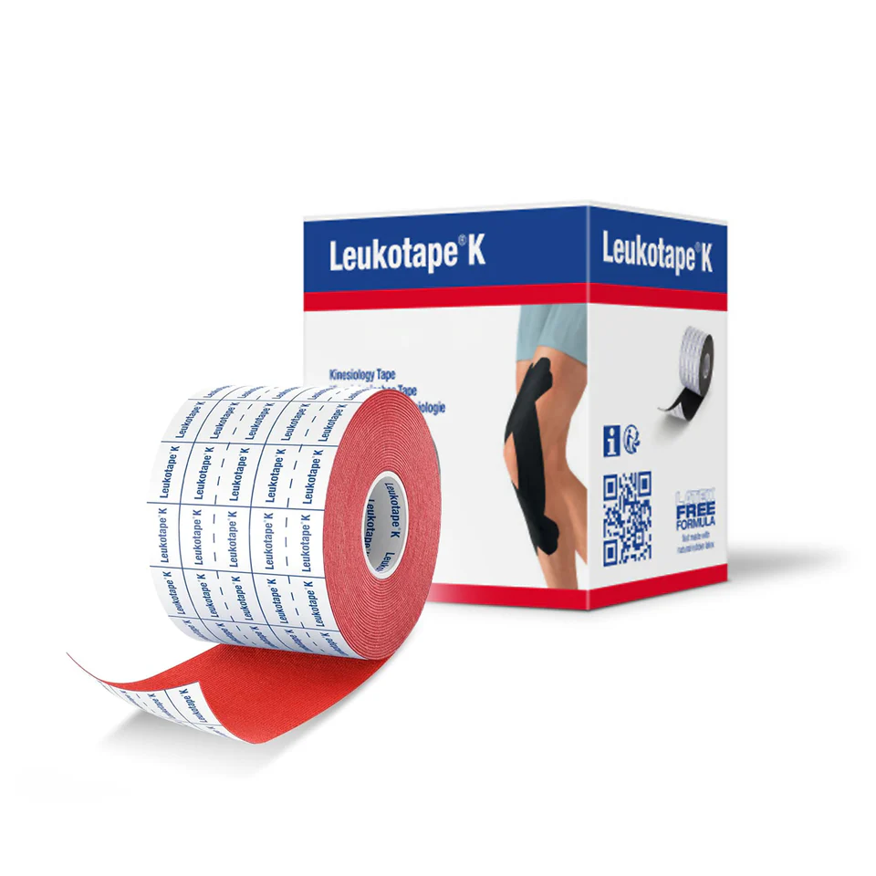 Leukotape K - Elastic Adhesive Tape, 7.5cm x 5m, Red - 1 Box