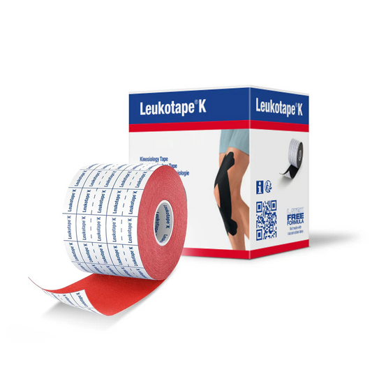 Leukotape K - Elastic Adhesive Tape, 7.5cm x 5m, Red - 1 Box