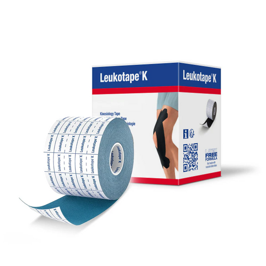 Leukotape K - Elastic Adhesive Tape, 2.5cm x 5m, Blue - 1 Box