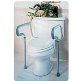 CS/2  MEDLINE GUARDIAN TOILET SAFETY FRAME, 250LB, ADJUSTABLE HANDLES, ROTATING BACK.