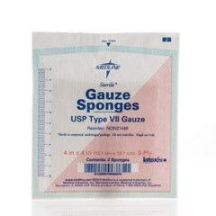 BX/100 (PK2) STERILE GAUZE SPONGE, 8PLY, 10CM X 10CM.