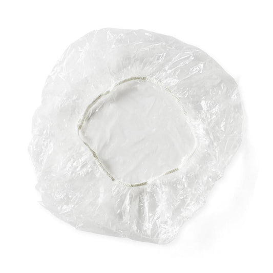CS/500 DISPOSABLE PLASTIC SHOWER CAPS, CLEAR.