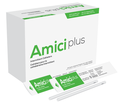 BX/100 AMICI PLUS FEMALE INTERMITTENT CATHETERS, SIZE 10FR 6IN