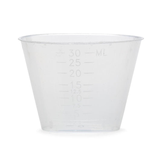 PK/100  GRADUATED PLASTIC MEDICINE CUPS, 1OZ