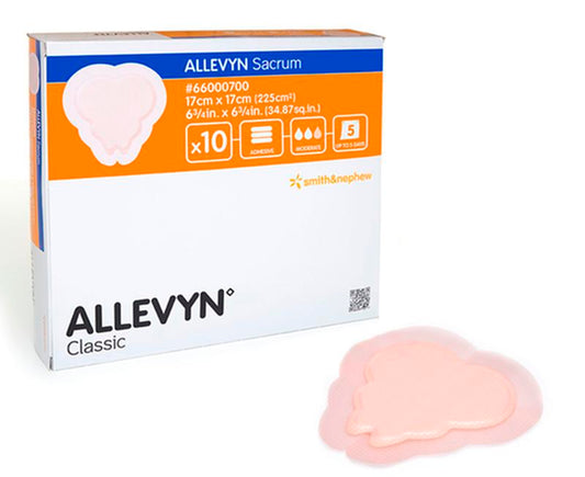 BX/10 ALLEVYN SACRUM ADHESIVE FOAM DRESSING, SIZE 17CM X 17CM