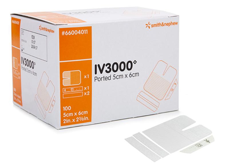 BX/100 IV3000 ONE HAND PORTED FIXATION DRESSING, SIZE 5CM X 6CM