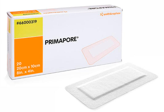 BX/20 PRIMAPORE LOW-ADHERENT POST-OP ISLAND DRESSING, SIZE 35CM X 10CM