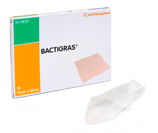 BX/10 DRESSING BACTIGRAS TOTAL ANTISEPTIC DRESSING CHLORHEXIDINE 10 X 10CM