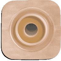 Natura® Flexible Stomahesive® Skin Barrier, 4" x 4" (10cm x 10cm) Tan, Pre-Cut Stoma Opening 1-1/4" (32mm), Flange 1-3/4" (45mm) - Box of 10