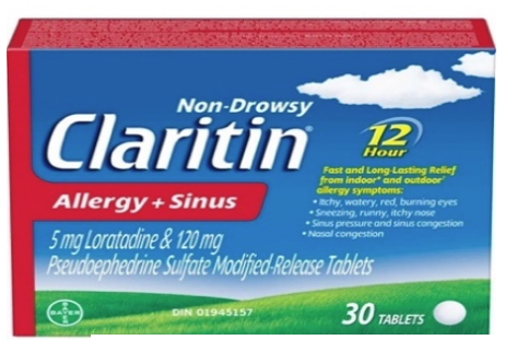 Claritin Allergy + Sinus Non-drowsy  30 Tablets