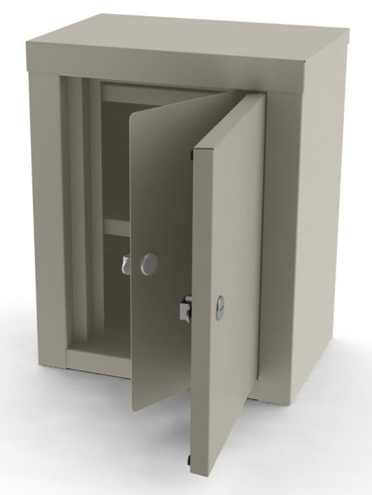 EA/1 NARCOTIC CABINET, DOUBLE DOOR, DOUBLE LOCK, 2 SHELVES, 12" W X 15" H X 8" D