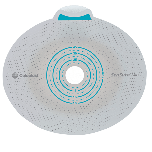 SenSura® Mio Flex Skin Barrier, Non-Convex, Pre-Cut Stoma Opening 1-1/8" (28mm), Flange 2" (50mm) - Box of 10