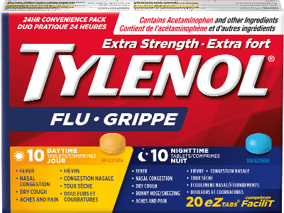 Tylenol Extra Strength Flu 10 Daytime + 10 Nighttime eZ Tablets