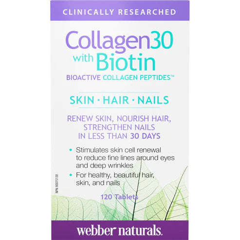 Webber Naturals Collagen 30 with Biotin 120 Tablets