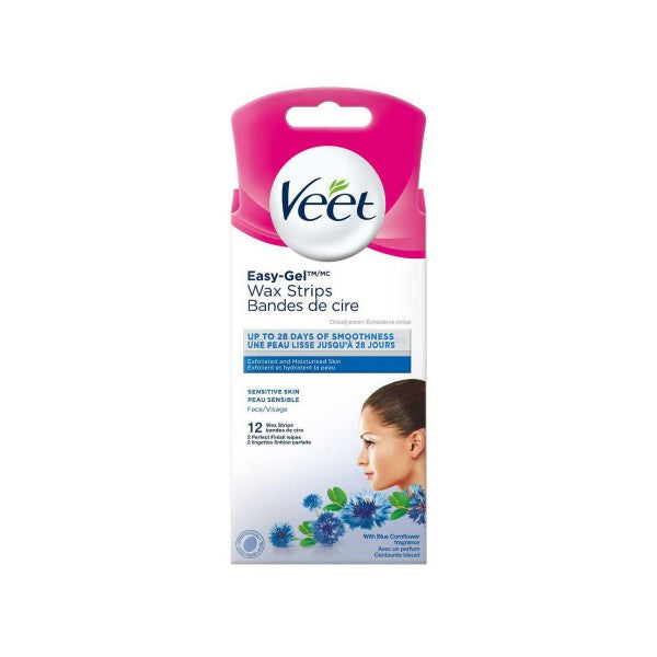 Veet Easy-Gel Wax Strips Face Sensitive Skin