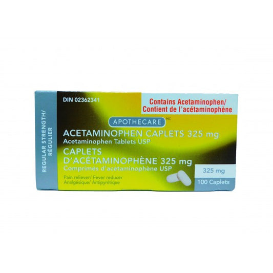 Acetaminophen Caplets 325mg, Pain reliever/Fever Reducer