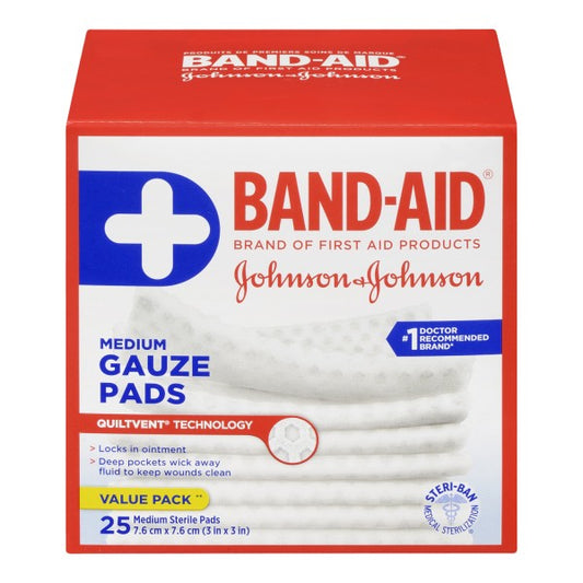 Band-Aid Medium Sterile Gauze Pads Value Pack