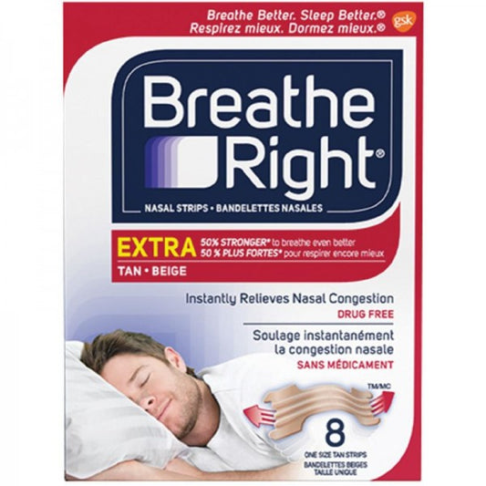 Breathe Right Nasal Strips Extra Strength - Tan