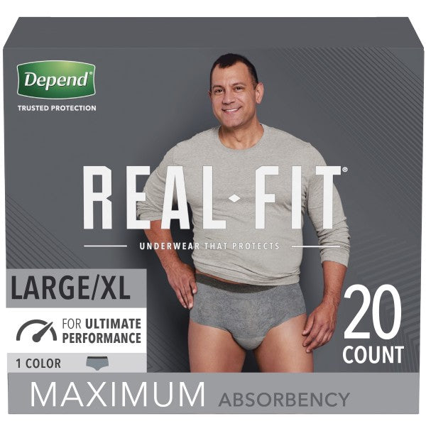 Depend Real Fit Underwear for Men Maximum Absorbency 20 Count