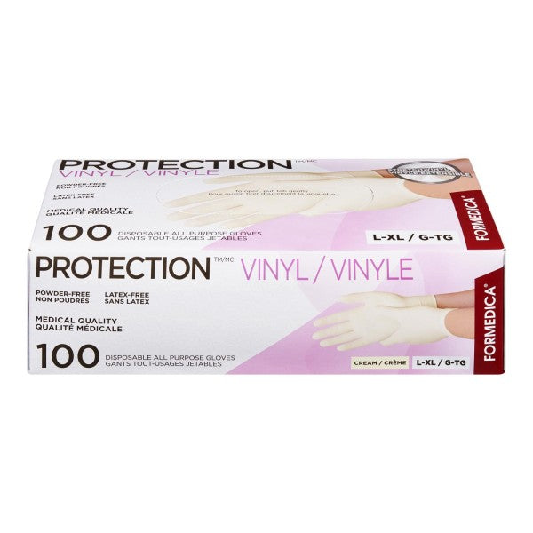 Formedica Protection Vinyl Powder-Free Cream Disposable All Purpose Gloves Large/X-Large