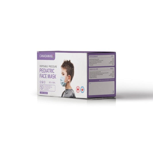 Pediatric Size Single Use Disposable Face Masks - Lavender