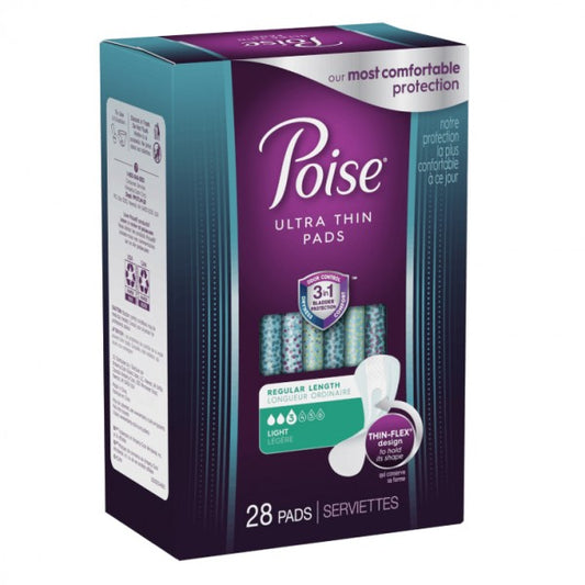Poise Ultra Thin Pads Regular Length, Light Absorbency